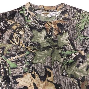 Field Staff T Shirt Mens XL Mossy Oak Camo Long Sleeve Crew Mesh VTG
